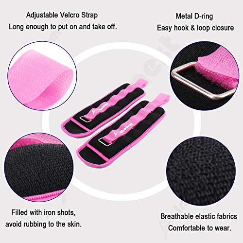 Ankle Weights, 0.5/1/1.5/2/3/4/5 LB 1 Pair Wrist Arm Leg Weights for Women Men Kids for Strength Training, Jogging, Gym Workout, Aerobics, Physical Therapy - color: Purple 3LB Set (1.5LB each)