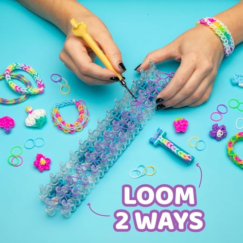 Rainbow Loom Original Rubber Band Bracelet Making Kit with Metal Hook | Complete 628-piece craft set includes 600 latex-free bands, C-clips, and loom board for Ages 7+, 2014 Toy of the Year