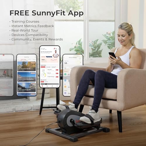 Sunny Health & Fitness Under Desk Pedal Elliptical Machine Leg Exerciser - color: Gray