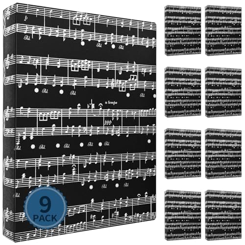 Music Folder Sheet Bulk 9 Pack Music Folders Binder Music Choral Storage Holder Band Folder (Staff Notation, 9p) - size: 9 Pack
