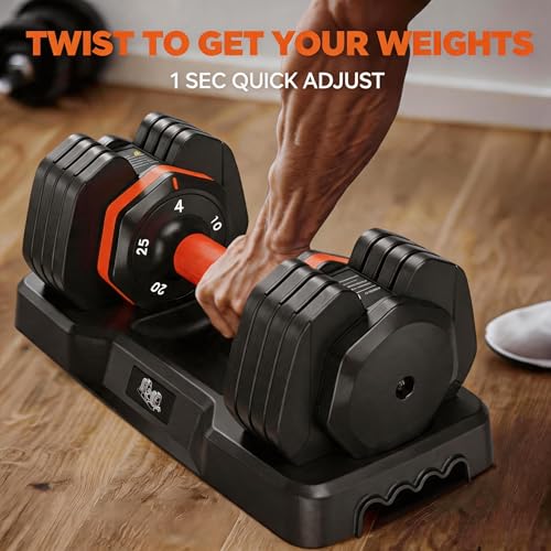 2026 New 15-in-1 Adjustable Dumbbell Set 105/52.5lb – Instant Weight Swap, Storage Box, Non-Slip, 3-Yr Service - color: Dark