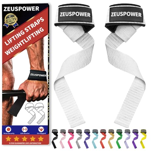 Lifting Straps Wrist Straps for Weightlifting Gym Straps Weight Lifting Deadlift Workout Women Men Dumbbell Straps for Hand RDL Strap Exercise Straps Dead Lift Cotton Neoprene Padded Zeus Power - color: 10-White Silicone