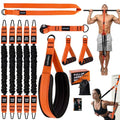 CHERAINTI Pull Up Assistance Bands, 375lbs Heavy Duty Pullup Assist Band Set with 5 Resistance Bands, Adjustable Strap, Comfortable Foot/Knee Rest, Handles & Door Anchor for Home Gym Strength Training