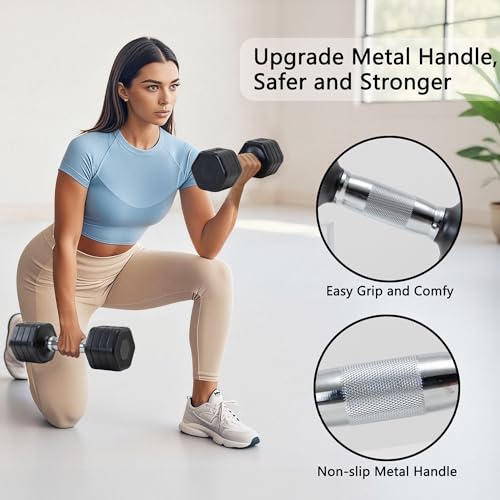 Adjustable Dumbbell Set of 2 Total 20 Lbs 4-in-1 Each 4lb 6lb 8lb 10lb 1s-Adjust Dual-Stable Free Weights for Women Men Home Gym Outdoor Workouts - color: black [20LBS Total]