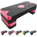GYMMAGE Aerobic Exercise Step, Adjustable Height, | Aerobic Workout Step Platform for Exercise, 26.5" Step Deck with Adjustable Height, Women Home Gym Cardio Fitness - color: E