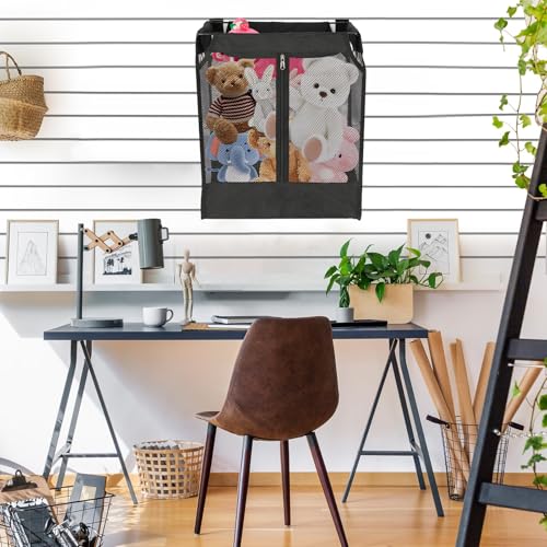 Kokone 2 Pack Wall Hanging Basket for Slat Walls- Mesh Storage Basket for Slatwall, Sport Balls Storage Organizer for Garage Slat Walls, Slatwall Accessories Storage Bin for Home Shop Garage Gym