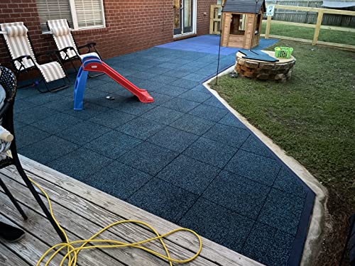 Playsafer Elevate Rubber Playground Tiles - 1" Thick High Density Interlocking Shock Absorbent Safety Tile for Playgrounds, and Exercise Equipment - 20" X 20" (180 Tiles - 486 Sq. Ft. - Brown) - color: Brown