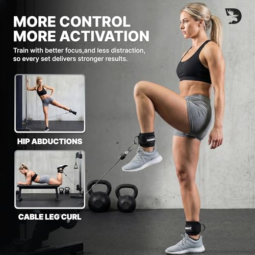 DMoose Ankle Strap for Cable Machine - One Size Fit with Premium Padding, Workout Kickback Ankle Cuffs, Ankle Bands for Working Out, Booty Workouts, Leg Extension, Hip Abductors & Lower Body Exercises - color: Bubblegum Pink - Pair