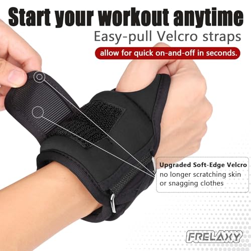 Frelaxy Wrist Weights with Thumb Loops for Men Women, 1-3 lb Pair | Weighted Gloves for Running Strength Training Yoga Walking Exercises 1lb*2 2lbs*2 3lbs*2 - color: Black, size: 2 lbs x 2