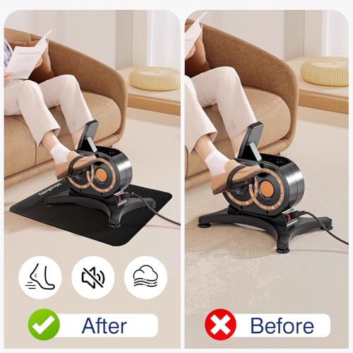 MoyRetty Non-Slip Workout Mat for Under Desk Elliptical(23.62x15.75 inches), Ellipse Leg Exerciser Machine Mat, Suitable for Electric Seated Foot Pedal Exerciser, Stability and Floor Protection