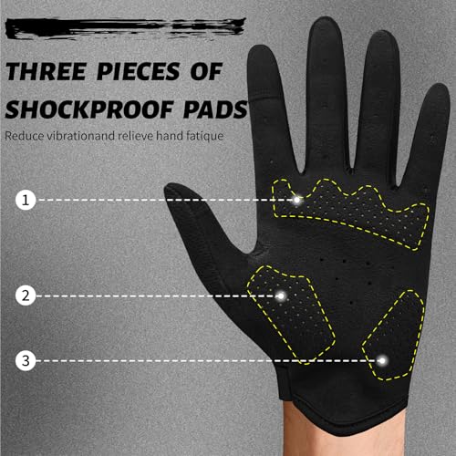 VXW Bike Gloves for Men Women Cycling - with Reflective Strips &Anti-Slip Shock-Absorbing Pad for Bicycle/Mountain Bike/Workout/MTB/Gym - color: Black, size: Small