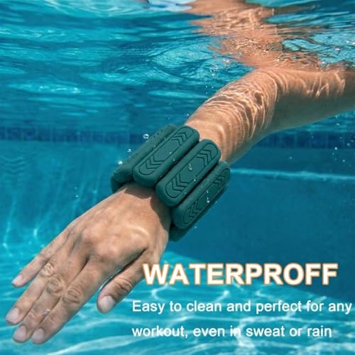Wrist & Ankle Weights for Women Men, 1lb/2lb/4lb Set of 2 - Adjustable Wearable Weighted Bands, Waterproof Silicone Arm & Leg Weights for Pilates, Yoga, Walking, Dance, Home Workout & Gym - color: Dark Green, size: 0.5lb each weight (1lbs Pair)