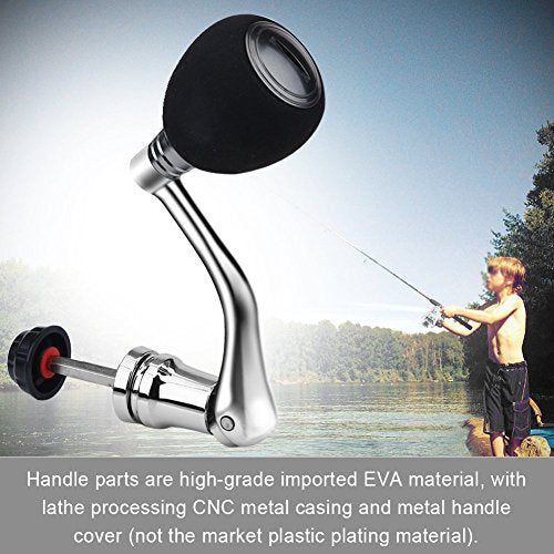 Tbest Fishing Spinning Reel Handle Metal Rocker Arm Reel Replacement Power Handle Grip - color: Silver, size: Medium