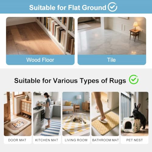 Rug Pads Gripper, Anti Slip Carpet Grippers for Vinyl Floors, Area Rug Pad Grippers Extra Sticky on Tile, Non-Slip Rug Pads Stopper for Hardwood Floor Rug Tape Stickers 12x12cm 4 Pieces - size: 4 PCS Triangle
