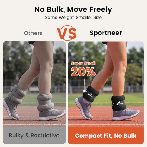 Sportneer Ankle Weights Wrist Weights Pair of 1/2/4/6/10 LBS for Men Women Kids Strength Training Wrist and Ankle Weights Set with Reflective Strips for Dancing Running Walking Fitness Workout Gym - color: Black, size: 3 lbs x 2