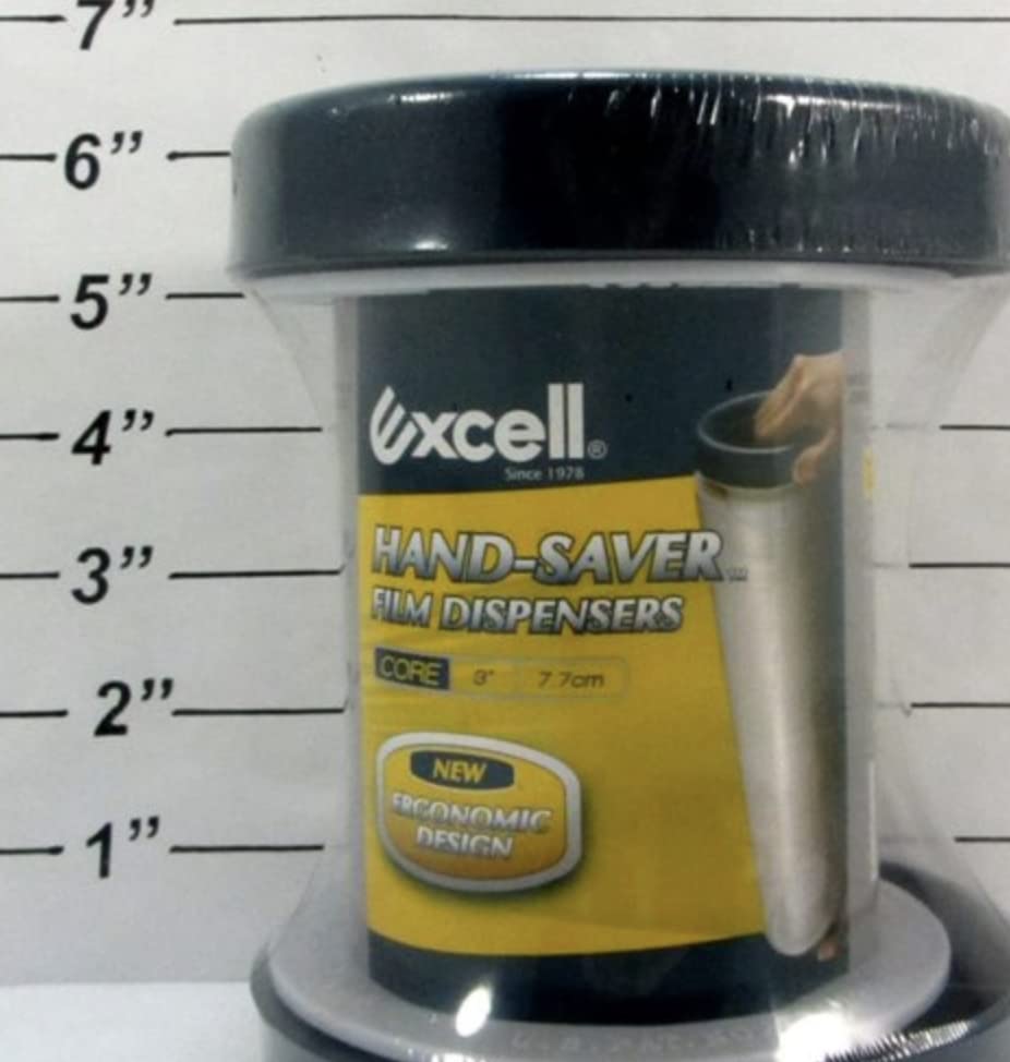 Excell SF-755 Stretch Film Dispenser Wrappers (3"Core), Hand Saver Stretch Film Dispenser, Use for Office, Home, Stores and Warehouses | Hand Saver, Use for Office, Home, Stores and Warehouses