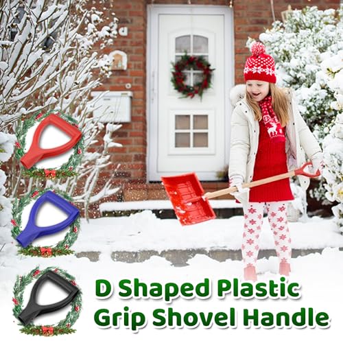 MroMax D Grip Shovel Handle Replacement, 1-1/4" Inner Diameter, PVC | Replacement Handle for Shovel, Spade, Snow Shovel & Rake, Yellow & Black Garden Tool Accessory, Ideal for Digging and Raking - color: Black