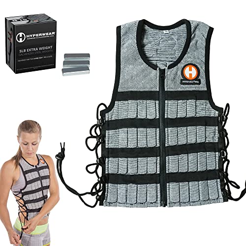 Hyperwear Hyper Vest PRO Adjustable Weighted Vest for Men and Women — Running, Walking, HIIT, Bone Density & Osteoporosis Exercise — No-Bounce Steel Micro-Weights, Slim Fit, Up to 40 lbs - color: Heather Gray 10 lb, size: Medium