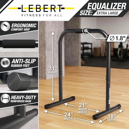 Lebert EQualizer Total Body Strengthener – Dip Station - Standard & XL - color: Black XL