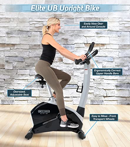 3G Cardio Elite UB Upright Bike - Commercial Grade - Compact Footprint - Ultra Comfortable Seat - Magnetic Resistance - 350 lbs Capacity