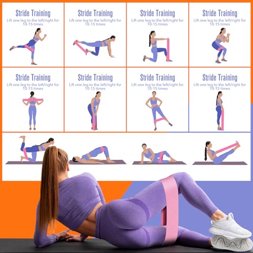 Booty & Resistance Bands – 3 Level Non-Slip Fabric Exercise Bands for Legs & Glutes, Women & Men, Squats, Hip Thigh Training, Yoga, Pilates, Home Workout - color: Green - Purple - Black