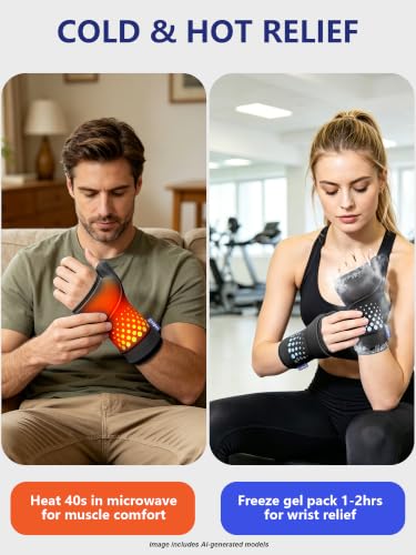 Wrist &Thumb Ice Pack Wrap -Cold&Hot Therapy Thickened Ice Gel- Hand Ice Pack & Ice Glove for Arthritis,Carpal Tunnel Relief, Tendonitis,Injuries & Recovery-Fits Men and Women (Black, 2 Pack L/XL) - color: 2 Pack-black, size: L/XL