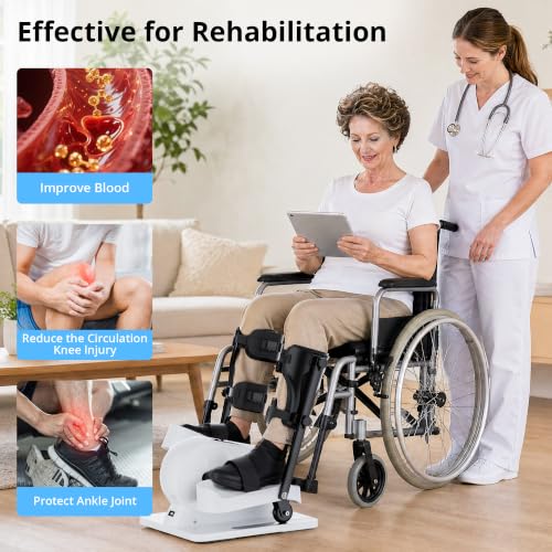 MOMODA Under Desk Elliptical Machine, 2 in 1 Electric Seated Pedal Exerciser with 12 Adjustable for Senior & Home & Office, Forward & Reverse, Manual & Auto - size: X-Large