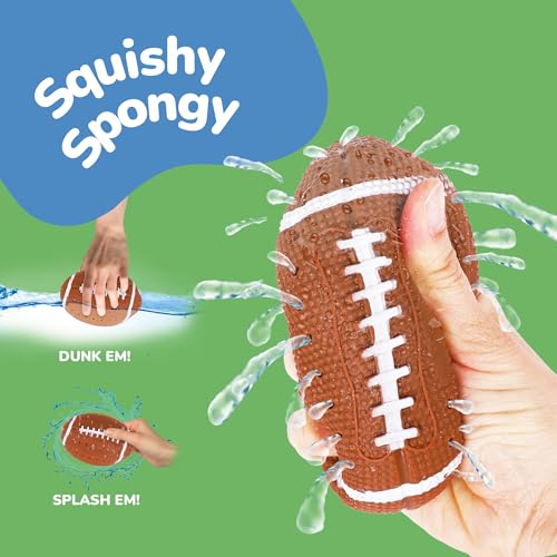 ArtCreativity Pool Toys for Toddlers 1-3, Splash Sports Balls Water Toys, 3 Different Athletic Water Ball Designs Include Football, Basketball & Soccer Ball, Spongy Pool & Bath Toys for Kids Ages 4-8 - size: 3 Sport Balls