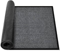 MYFAMIREA Commercial Floor Mat 2' x 4' Extra Large Front Door Industrial Rug Heavy Duty Brush Step Entrance Mat Weather Utility Rug with Non Slip Rubber Backing Low Profile for Entryway, Charcoal Grey - size: 2 x 4 Feet