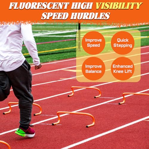 WOPPLXY 6 Pack 6'' Speed Agility Training Hurdles - Detachable Agility Training Hurdles, Speed Training Agility Hurdles, Speed and Agility Training Equipment for Athletes, Soccer, Basketball Training