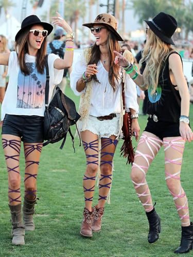 Black Leg Wraps Rave Elastic Garter with O Ring Outfits Festivals Exotic Costume for Women - color: Purple