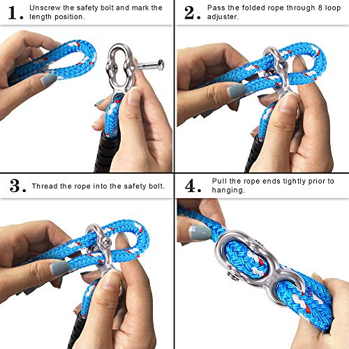Dolibest 2 Pack of Ninja Gymnastic Rings,Monkey Ring Outdoor Backyard Ninja Accessories Set,Swing Bar Rings Obstacle Course for Training Equipment for Teens,1000LB Capacity - color: 2pack Blue Fitness Ring With 41.7"rope