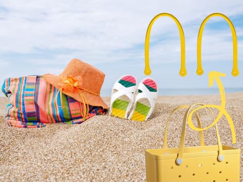 Replacement Straps for S/M Rubber Beach Bag, Replacement Handles with 4 Snaps, EVA Bag Strap Replacement - color: Yellow