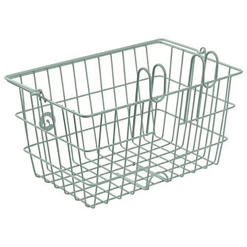 Retrospec Apollo-Lite Lift-Off Bike Basket - Detachable Steel Handlebar Basket with Carrying Handle for Commuting, Shopping & Beach Trips - 14.5in x 9.5in Weather-Resistant Biking Gear - color: Matcha