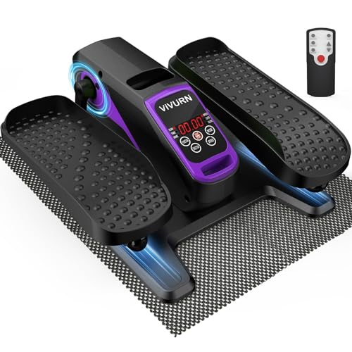 VIVURN-018 Under Desk Elliptical 12 Speed 5 Modes Mini Motorized Leg Exerciser While Sitting for Seniors As Seen on TV with Non-Slip Mat Quiet & Portable Electric Pedal Exerciser for Home and Office - color: Purple