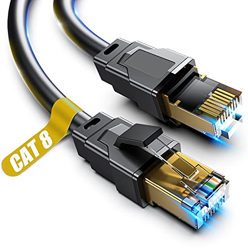 Vabogu Cat 8 Ethernet Cable 30FT, Heavy Duty 26AWG High Speed 40Gbps 2000MHz, Gold Plated RJ45 Shielded, Weatherproof Indoor & Outdoor LAN Cable for Gaming PC PS5 Xbox Modem Router - size: 30FT-CAT8