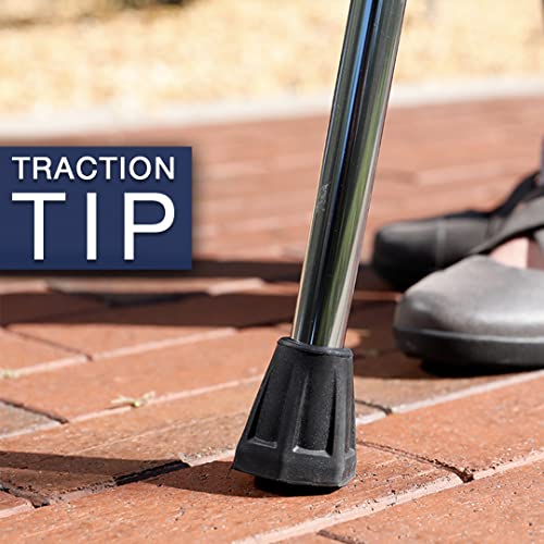 StrongArm Comfort Cane + Self Standing Lightweight Adjustable Walking Cane for Men & Women + Ergonomic Forearm Grip Stabilizes Wrist & Provides Extra Support & Stability (Traction Tip Replacement) - color: Traction Tip Replacement