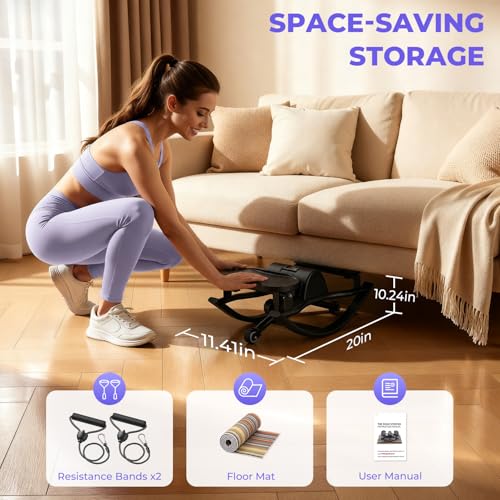 Rock Stepper, Side to Side Stepper for Exercise at Home, Low-Impact 3D Rocking Stepper Machine with Resistance Bands & Non-Slip Mat, Side Stepper for Full Body Workout, 250 LBS Capacity - color: BLACK