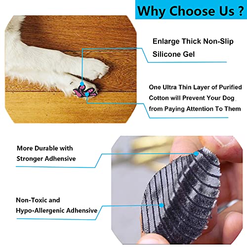 Dog Paw Protector Non-Slip Gripper Traction Pads,Walk Assistant for Senior Dogs,Foot Stickers for Hardwood Floors,Dog Shoes Booties Socks Replacement,6 Sets (24 pcs) M Black - size: M-1.7*1.5 inch(L*W)