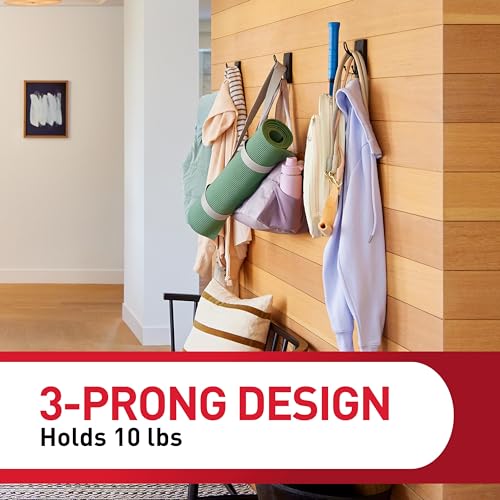 Command X-Large Matte Black Triple Hook, 1 Hook, 3 Strips, Damage-Free Hanging with Adhesive Strips, No Tools Wall Hook for Hanging Decorations in Living Spaces - style: 1-Pack