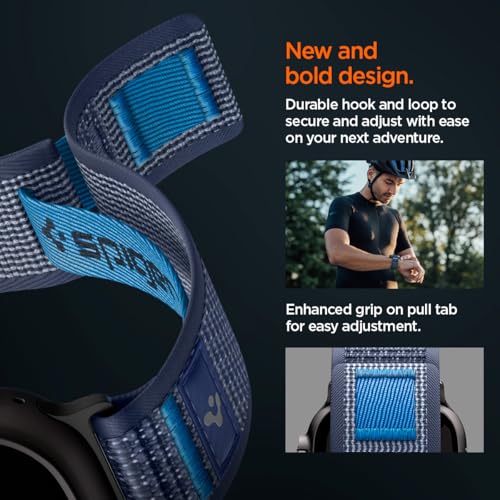 Spigen for Apple Watch Band, Compatible with Ultra 3/2/1 49mm, Series 11/10 46mm, 9/8/7 45mm, SE3/SE2/SE/6/5/4 44mm, 3/2/1 42mm - color: Active Navy Blue