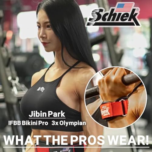 Schiek Sports Model 1907 Platinum Edition Ultimate Grips - 3 in 1 Weight Lifting Straps Wrist Wraps and Grip Pads - color: Red, size: Small