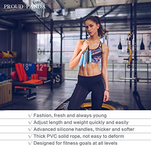 Weighted Jump Rope Workout-1LB Professional Skipping Rope with Adjustable Length and Silicone Comfortable Grips,Heavy Jumpropes Adults Fitness Women Men,Cardio Boxing Endurance Training Exercise - color: Pink