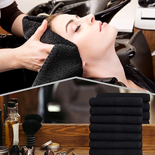 GREEN LIFESTYLE Black Bleach Proof Towels Bulk Sets 100% Cotton 16' X 25' Premium Spa Quality, Super Soft and Absorbent for Gym, Pool, Spa, Salon and Home 12 Pack - color: Cotton Black, size: 12 pack