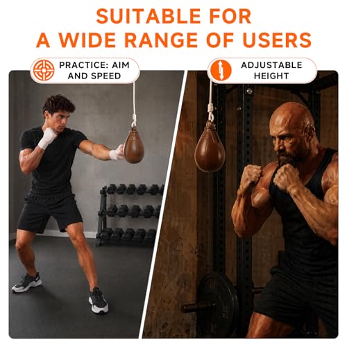 Speed Bag & Slip Ball for Boxing Reflexes & Reaction Practice, Perfect for MMA or Combat Sports Training (Filled)