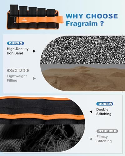 Fragraim Adjustable Ankle Weights 1-3/4/5/6/8/10/12/15/20 LBS Pair with Removable Weight for Jogging, Gymnastics, Aerobics, Physical Therapy - color: Orange, style: 5 lbs each( 10 lbs pair)