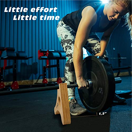 Yes4All Deadlift Jack/Barbell Stand – Holds 600lb Barbell Plates for Deadlift Exercise, Squat Wedge for Squat/Weight Training - color: Wooden