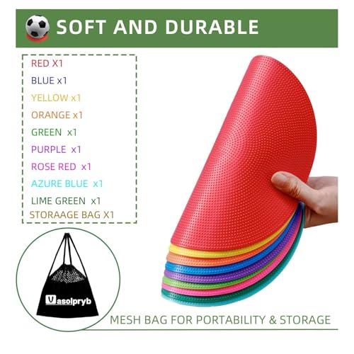 Spot Markers 4 Inch 9 Inch Non Slip Rubber Floor Markers Flat Field Cones Poly Dots for Classroom Dance Sports Soccer Basketball Speed Agility Training - style: 9inch 9pcs