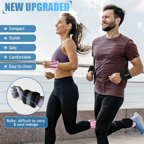 BECOJADDE Ankle Weights Set of 2 (1 lb/2 lb/3 lb Each) Adjustable Wrist Weights for Women Men Wearable Arm Leg Weight for Pilates, Running, Walking, Workout, Yoga - color: Black, size: 4 Lb Pair (2 Lb Each)