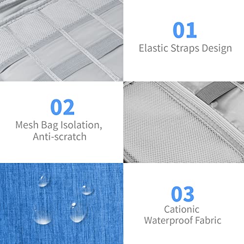 Lcsmaokin Electronics Travel Organizer,Portable Waterproof Electronic Travel Storage Bag for Small Charging Cord Storage,Charger,Small Electronics,SD Card etc,for Travel,Business - Sky Blue - color: A-Sky Blue, size: Single Layer